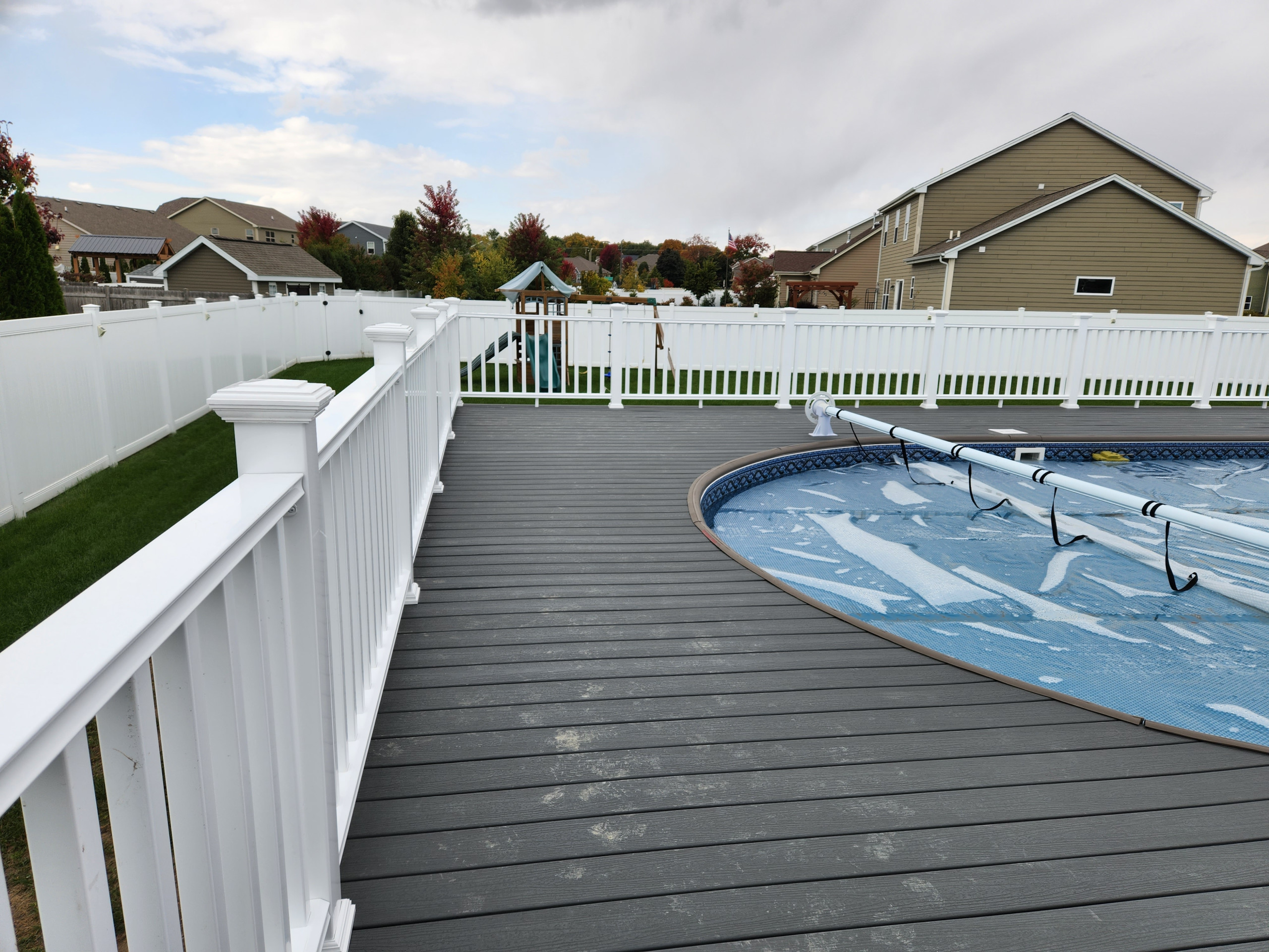 Composite deck around pool
