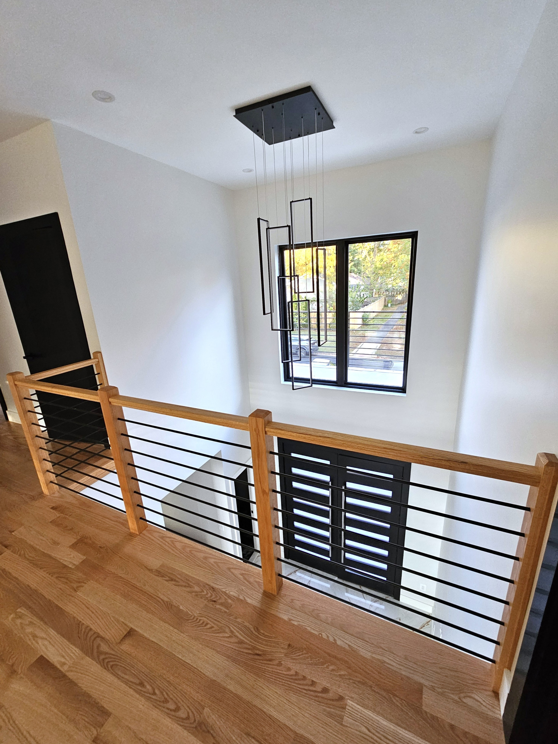 143_Modern Floating Red Oak and Metal Staircase, Sterling, VA