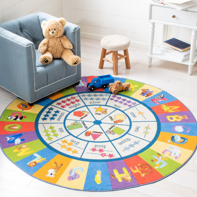 Playhouse Rug Safavieh Kids Playhouse Kph225A Kids Rug, Beige and Blue, 5'5