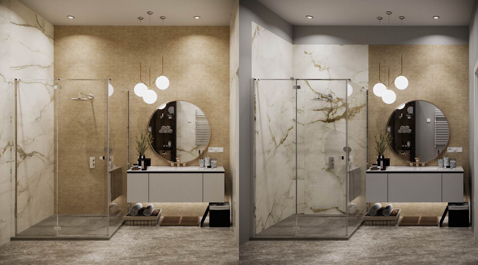 Визуализация душевой 2 варианта