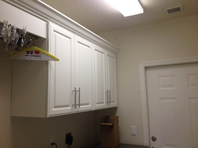 Lisa and Rick's Painted Kitchen Super White with Smoke Embers Island