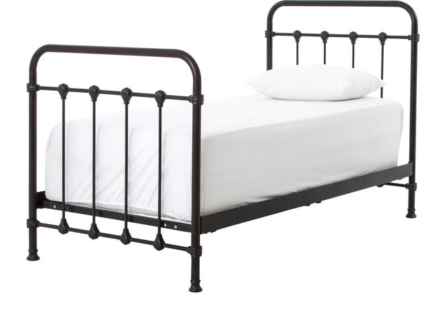 Kingsley Vintage Black Iron Twin Platform Bed Frame