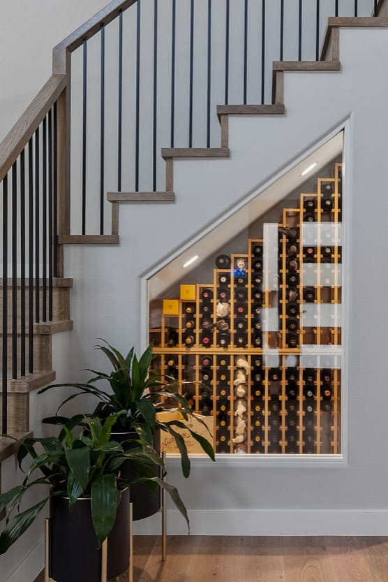 Expansive modern wine cellar in Los Angeles.