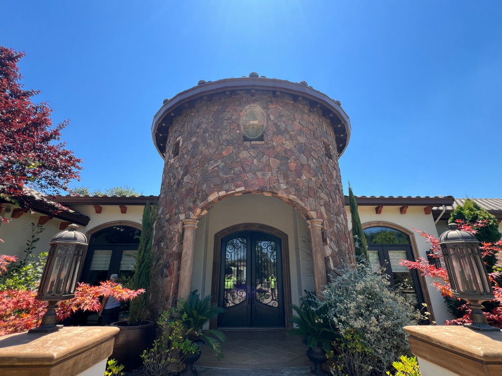 Facia, Gutters, Wrought iron fence and Door