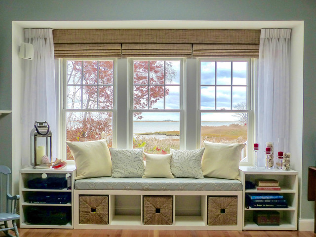 Living Room Remodel With Coastal Safari Design Beach Style