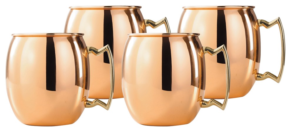 Set of 4 24 Oz. Solid Copper Moscow Mule Mugs