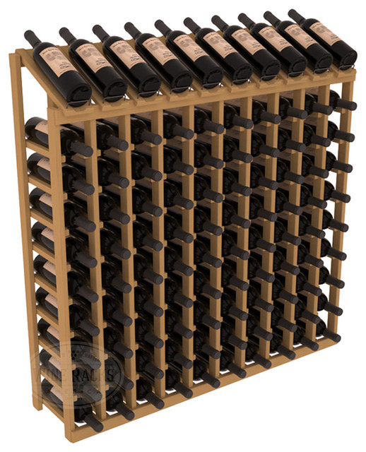 100 Bottle Display Top Wine Rack, Oak Stain