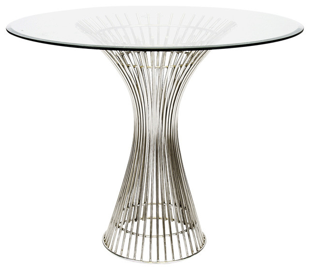 Worlds Away Polished Stainless Side Table 36 Dia Top Powell Ss36