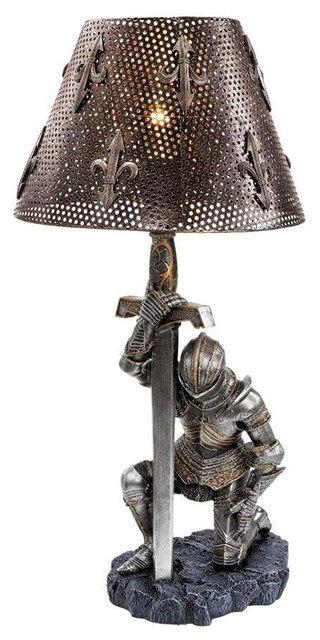 22" Medieval Knight War Battle Sculptural Lamp - Military Gift -  Traditional - Table Lamps - by XoticBrands Home Decor | Houzz