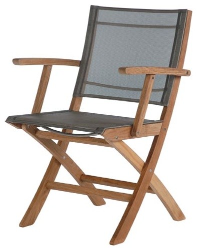 Barlow Tyrie Horizon Teak Folding Carver Chair, Titanium