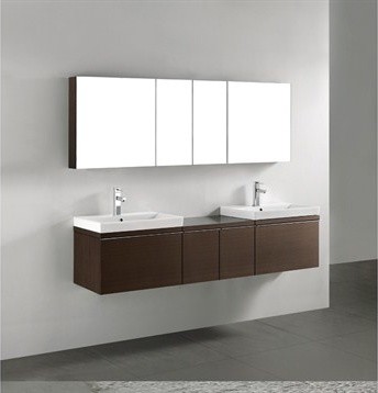 Madeli Venasca 72" Double Bathroom Vanity - Walnut