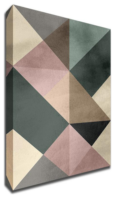 Triangle-2 by Design Fabrikken 22 x 30 Wall Art Print on Canvas Fabric Pink  - Contemporary - Prints And Posters - by Homesquare | Houzz