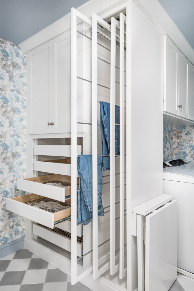 Elegant laundry room photo in Charlotte