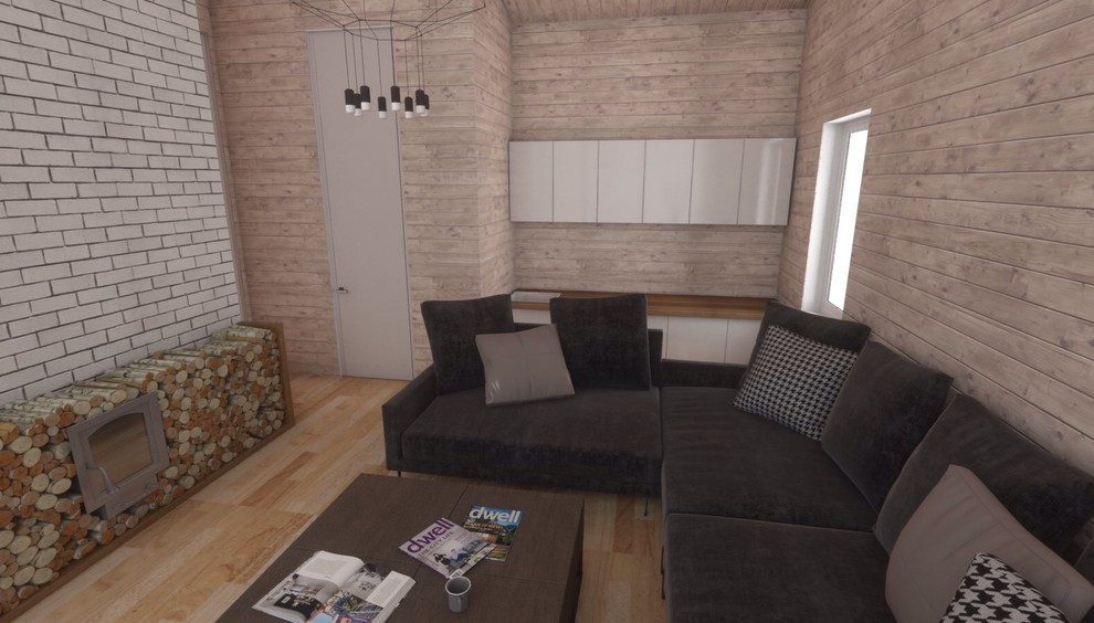 Интерьеры бани и беседки на берегу реки