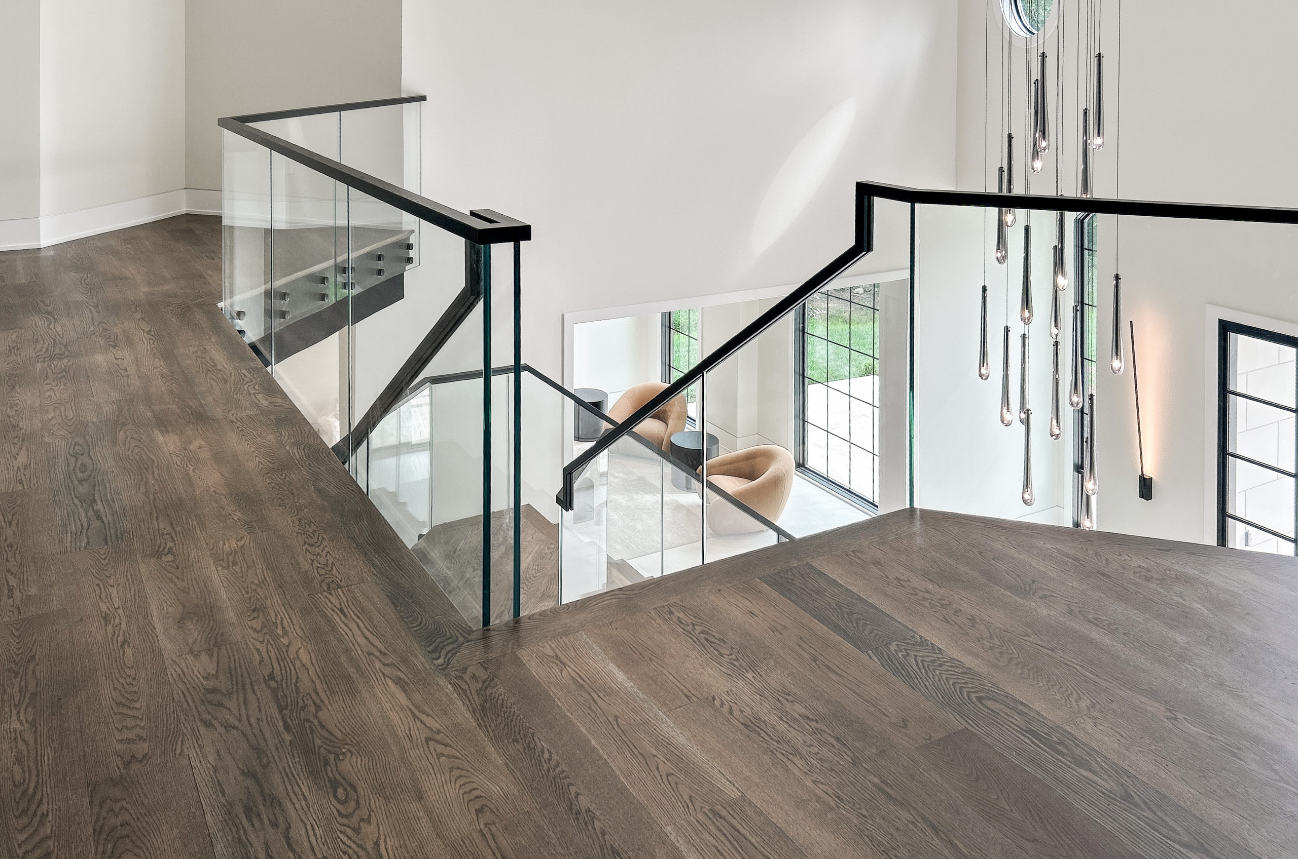 Project #159 | Modern Foyer Stair with Stand-off Glass Railing