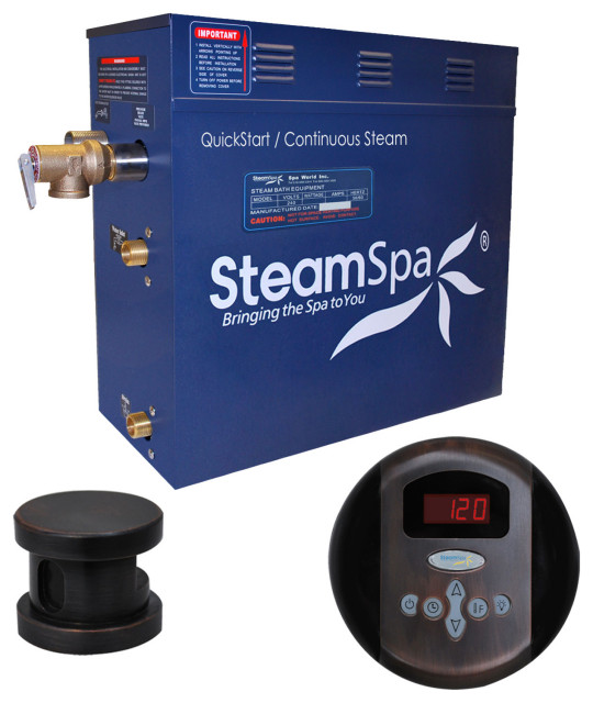SteamSpa OA900 Oasis 9 KW QuickStart Steam Bath Generator Package - Oil Rubbed