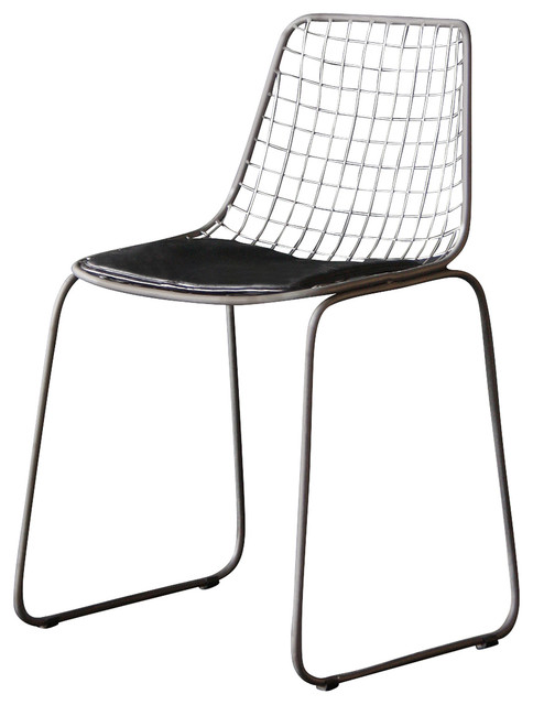 Wire Dining Chair Black Pad