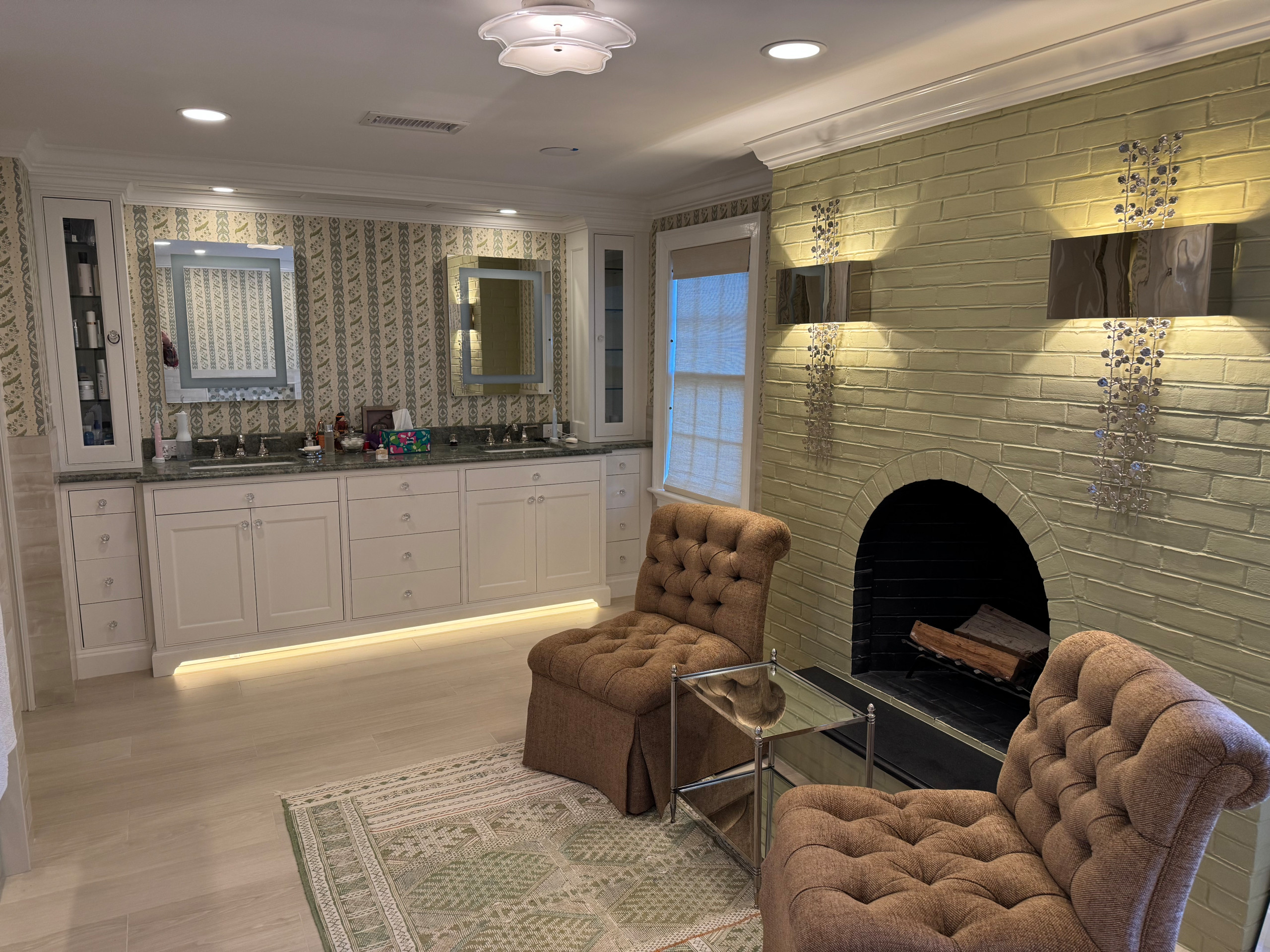 Luxury Primary Bath with Fireplace