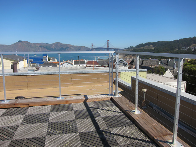 Aluminum Wire Railing Roof deck Contemporary Patio