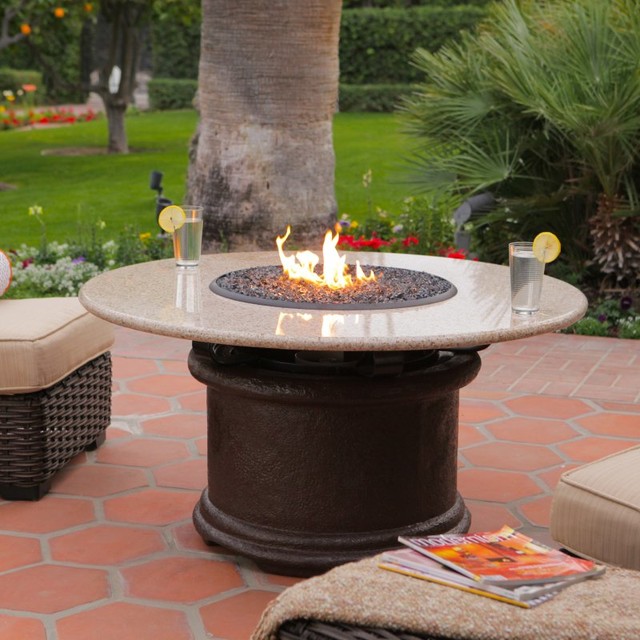 California Outdoor Concepts Del Mar Round Chat Height Fire Pit Table Multicolor