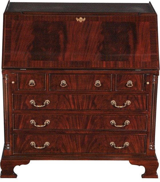 Secretary Desk Traditional Antique Drop Down Traditional Desks