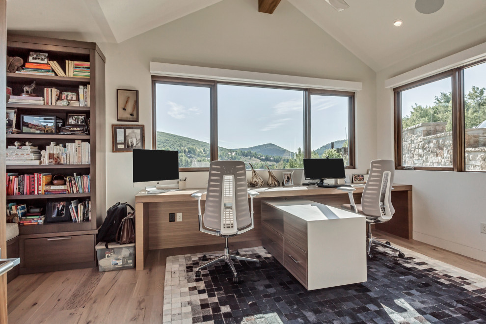 This is an example of a contemporary home office in Salt Lake City.