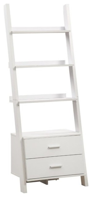 Pemberly Row 4 Shelf Ladder Bookcase In, White Ladder Bookcase Shelf