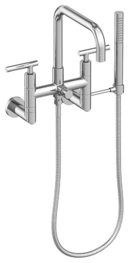 Newport Brass 1400-4283 East Square Wall Mounted Tub Filler - Polished Chrome