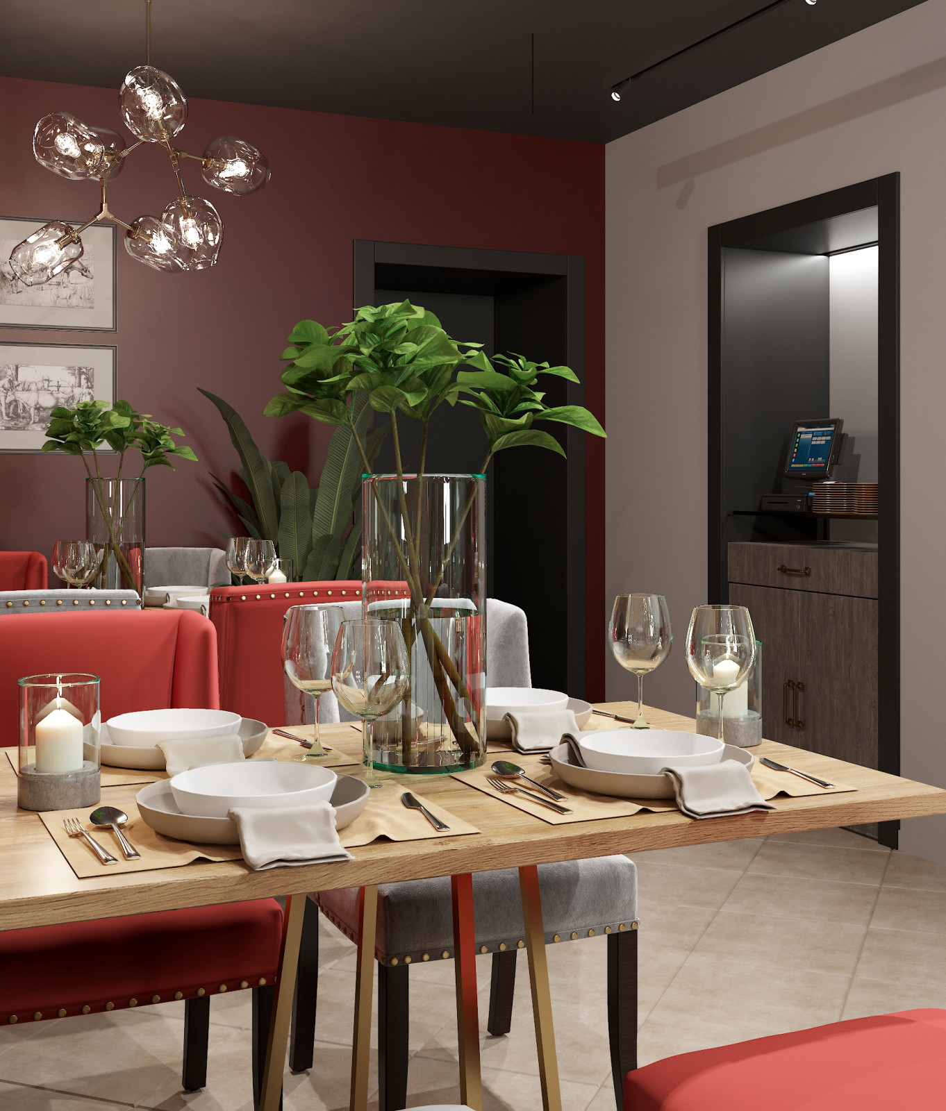 Интерьер ресторана «ИЗУМРУД, РУБИН И САПФИР»