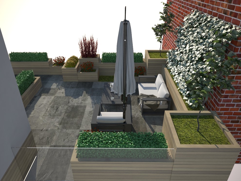 Сад на крыше парковки.