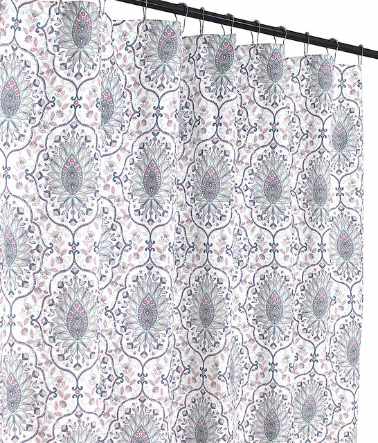 Bathroom Waterproof Fabric Shower Curtain Set 72x72" Beautiful Mandala Emboss