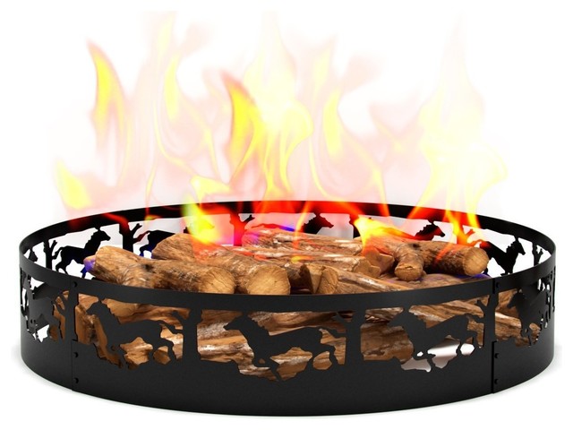 Wild Life Running Horse Campfire Fire Ring 36 Transitional Wild Life Running Horse Campfire Fire Ring 36