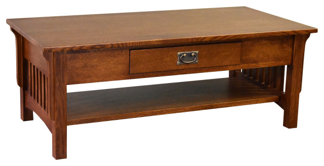 Mission Crofter Style 1-Drawer Coffee Table, Michael's Cherry