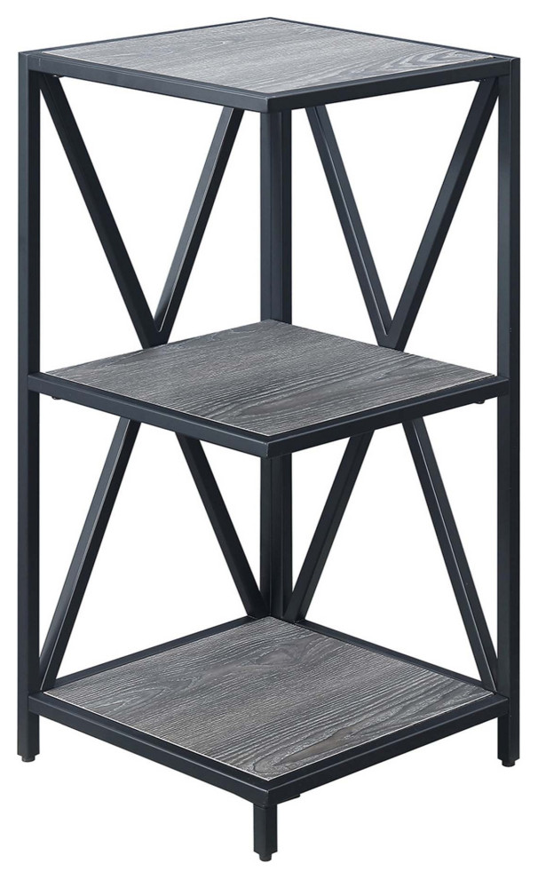 Tucson Metal 3 Tier Corner Bookcase Industrial Bookcases by