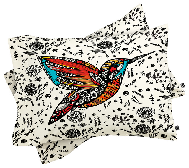 Deny Designs Julia Da Rocha Humming Bird In Paradise Pillow Shams, King