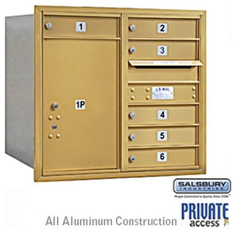 4C Horizontal Mailbox - 7 Door High Unit - Double Column - 6 MB1 Doors / 1 PL6