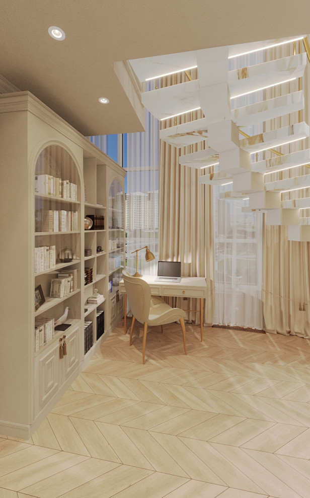 Интерьер 2-ух уровневой квартиры_ "АРОМАТ САДОВ"