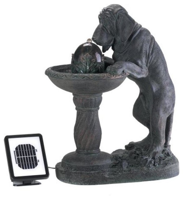 Thirsty Dog Garden Fountain, Solar or Cord Power