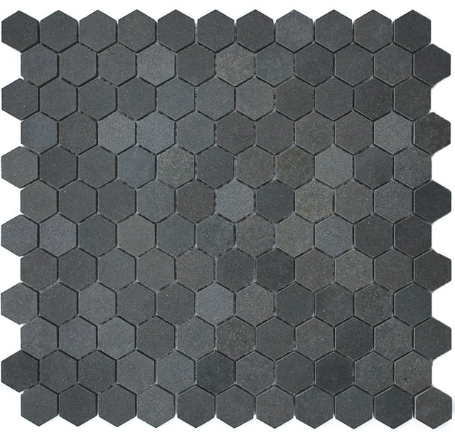 1 Hexagon Basalt Mosaic Tile 11 X11 5, Pebble Mosaic Tile Canada