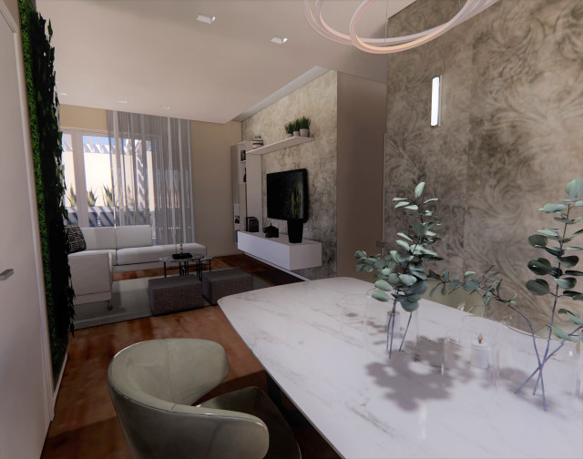 Attico con terrazzo retro-dagligstue