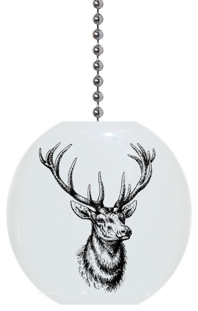 Black And White Deer Buck Ceiling Fan Pull Traditional Ceiling