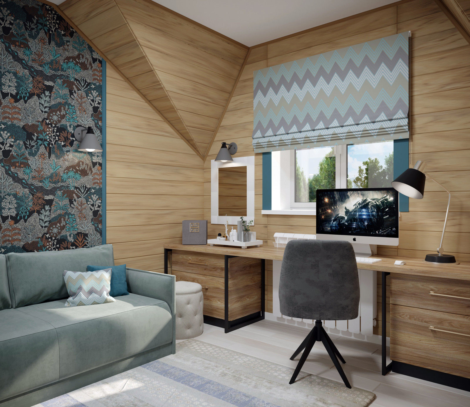 Интерьер жилого домас мансардой,г. Бор