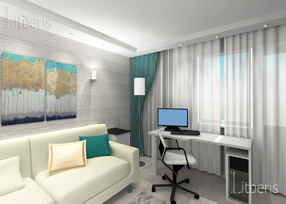 Современный светлый интерьер квартиры с элементами классики