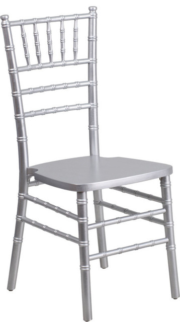 Flash Elegance Resin Stacking Chair by Flash Furniture in Silver