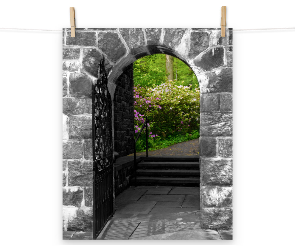 Garden Entryway Nature Photography, Floral Unframed Wall Art Print, 16" X 20"