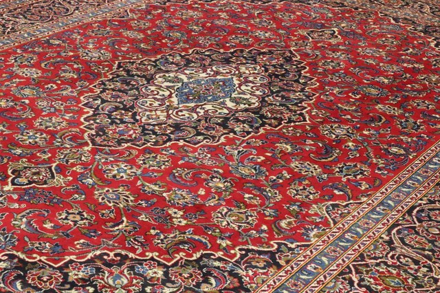 IN STOCK: Kashan Rug Persian Carpet 13'0"x9'8" Hand-Knotted Classic
