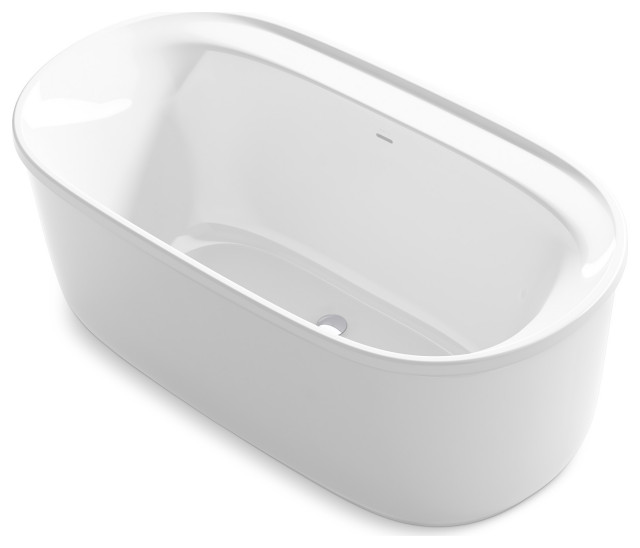 Sterling Freestanding Bathtub Kit, White Contemporary Bathtubs by