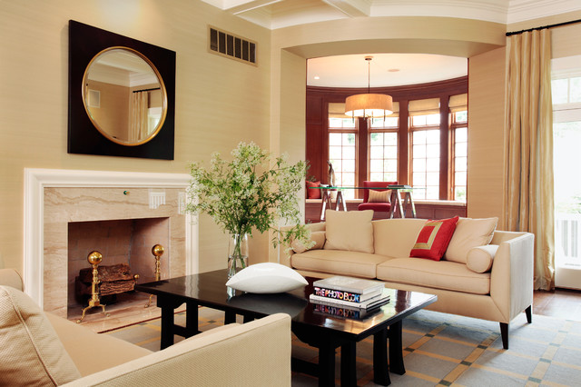 Custom Shingle Style Home klassisk-vardagsrum