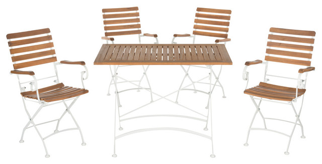 Safavieh Julie Outdoor Dining Set, 5-Piece, Teak Brown