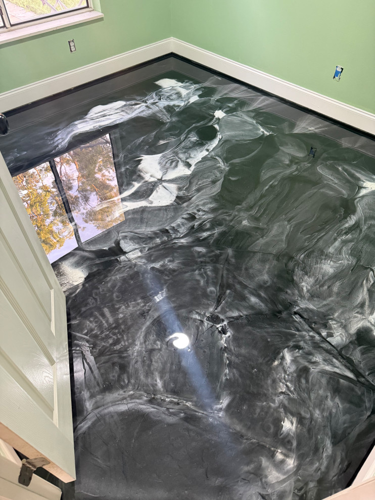 Epoxy flakes systems and polyaspartic coating